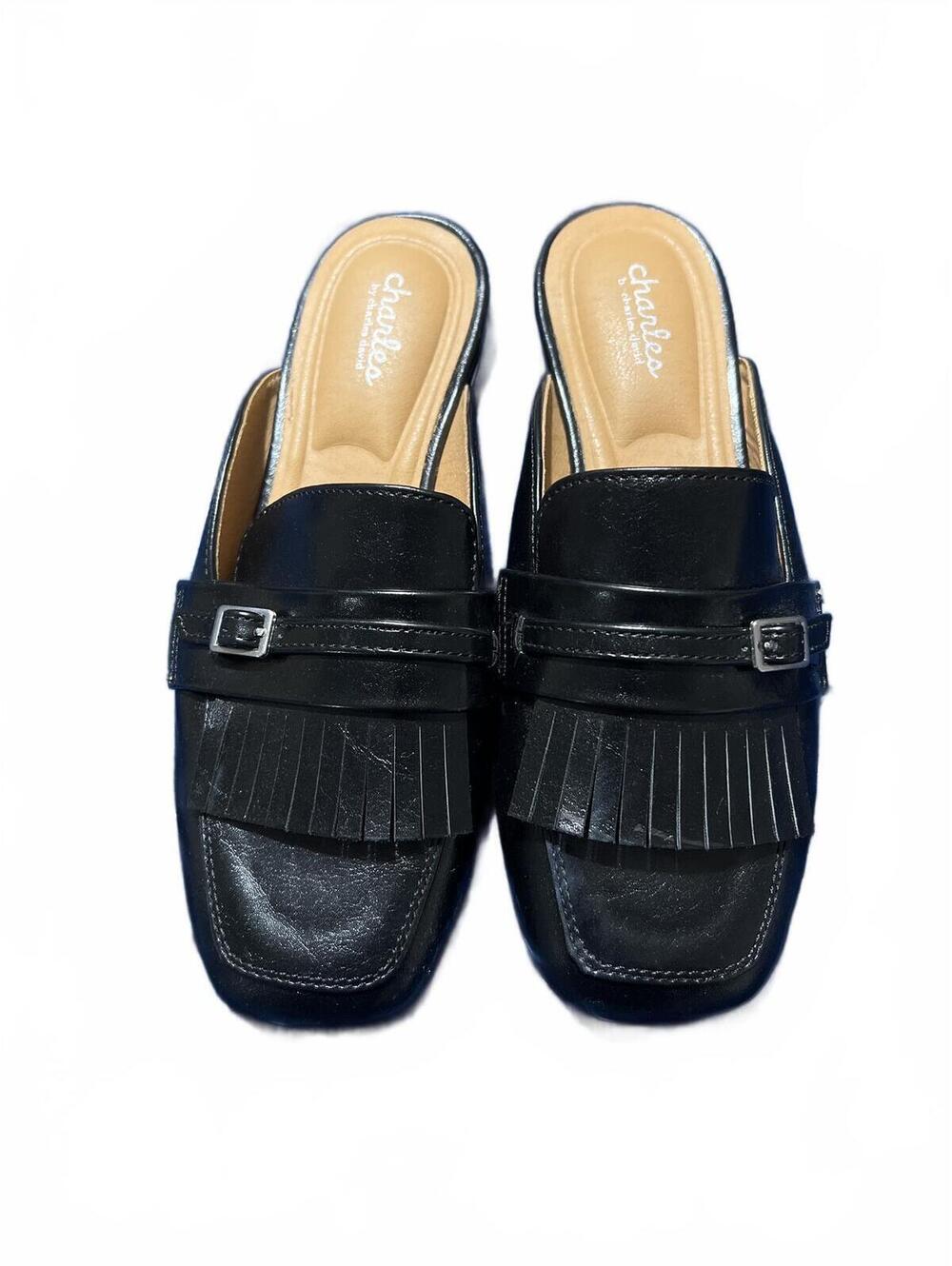 Charles by Charles David Carole Black Fringe Mule Loafers 6